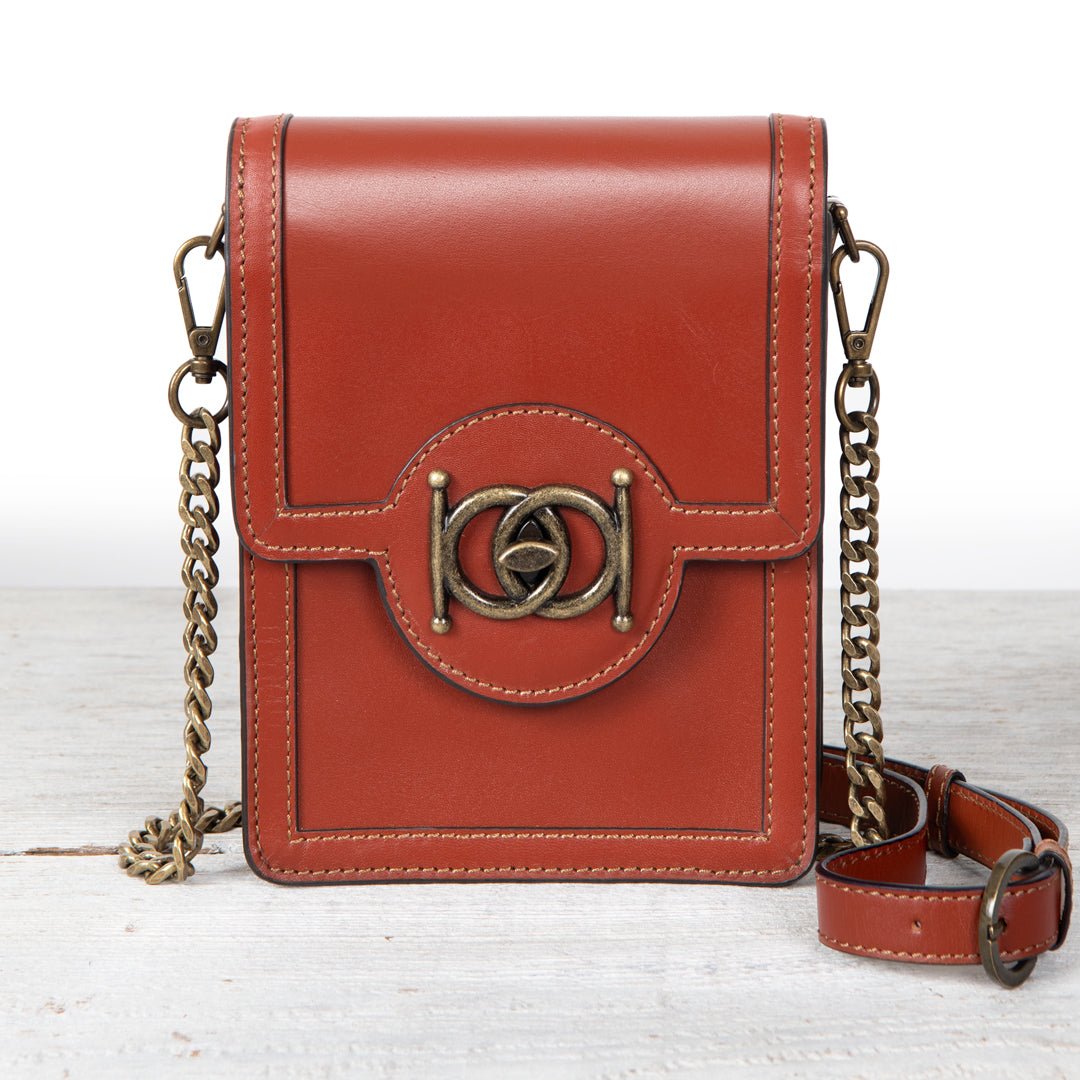 Talisman - Horse Bit Lock Phone Bag in Cognac Urban-Equestrian