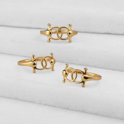 Talisman - Horse Bit Equestrian Ring in Gold Urban-Equestrian