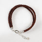 Tally - Braided Leather Horseshoe Coin Bracelet in Brown Urban-Equestrian