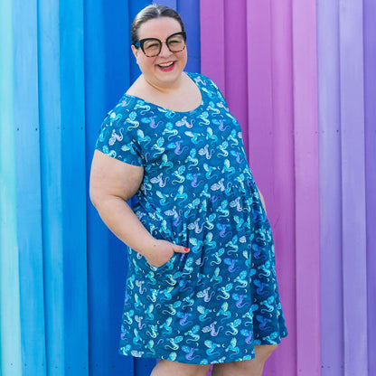 Adult "Slay All Day" Dragons Cap Sleeve Dress with Pockets Princess Awesome & Boy Wonder