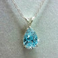 Teardrop Shaped Zirconia Pendant Copper Necklace