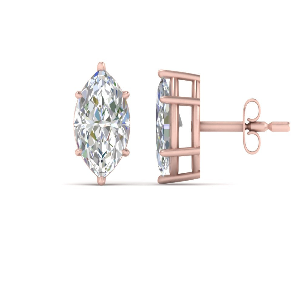 Marquise Diamond 6 Prong Stud Earrings Fascinating Diamonds