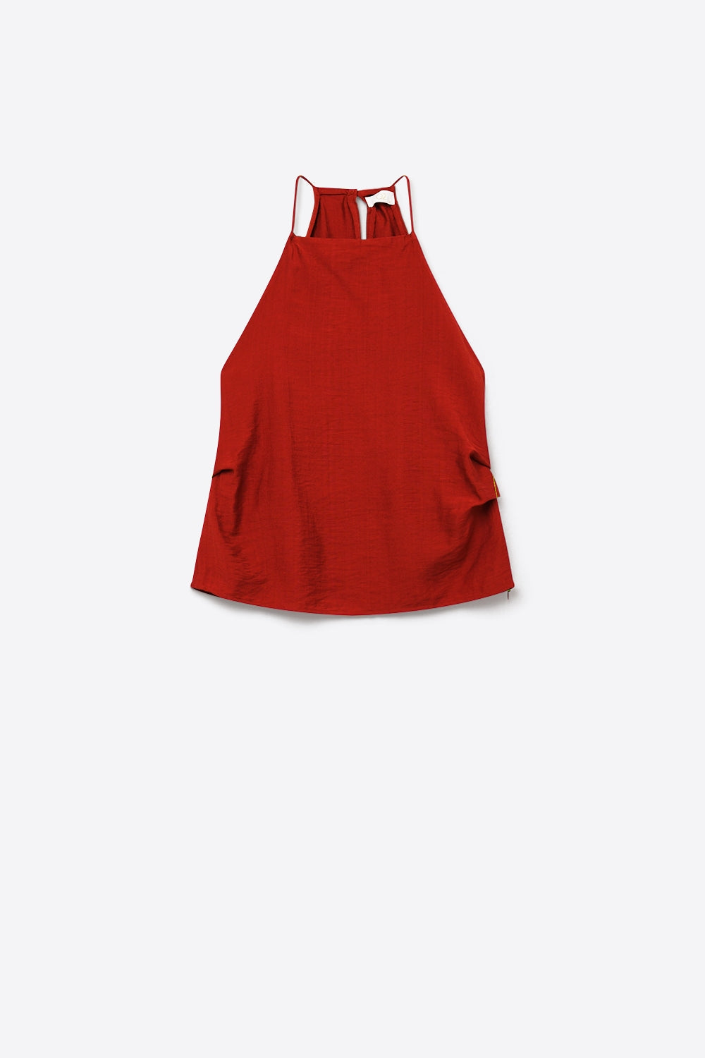 terracotta Textured Sleeveless Halter Neck Top Q2store