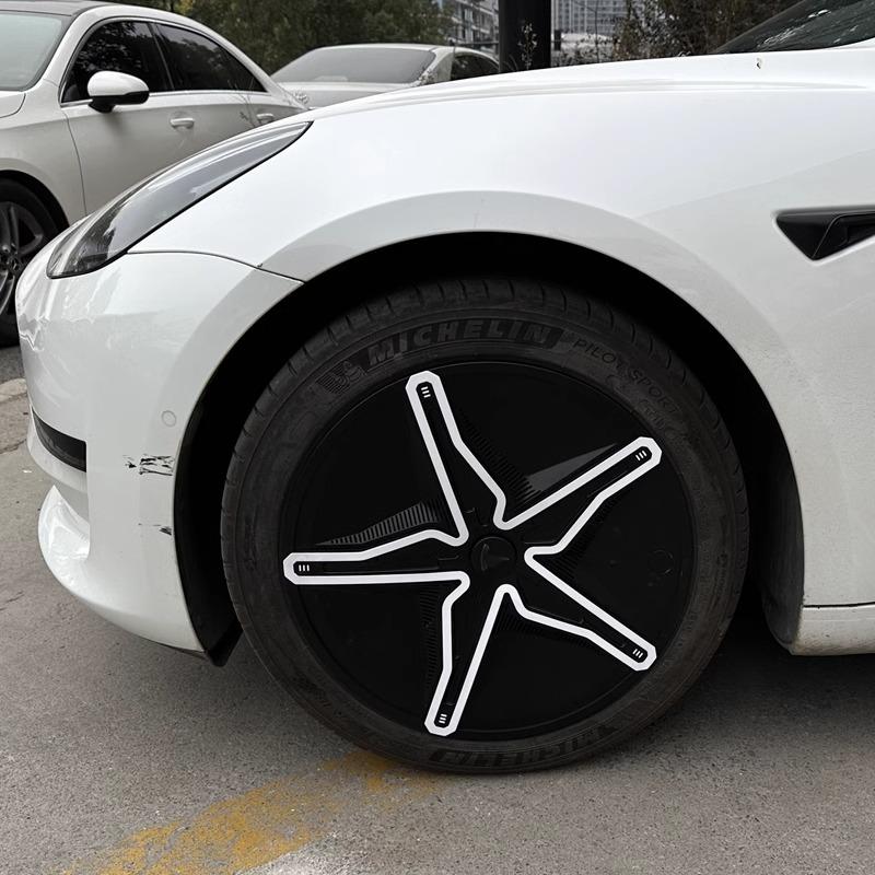 Starfish Style ABS Hubcaps for Model 3/Y | 18"/19" | 4-Piece Set | 2 Colors | Full Edge Coverage | Snap-On Install Tesery Official Store