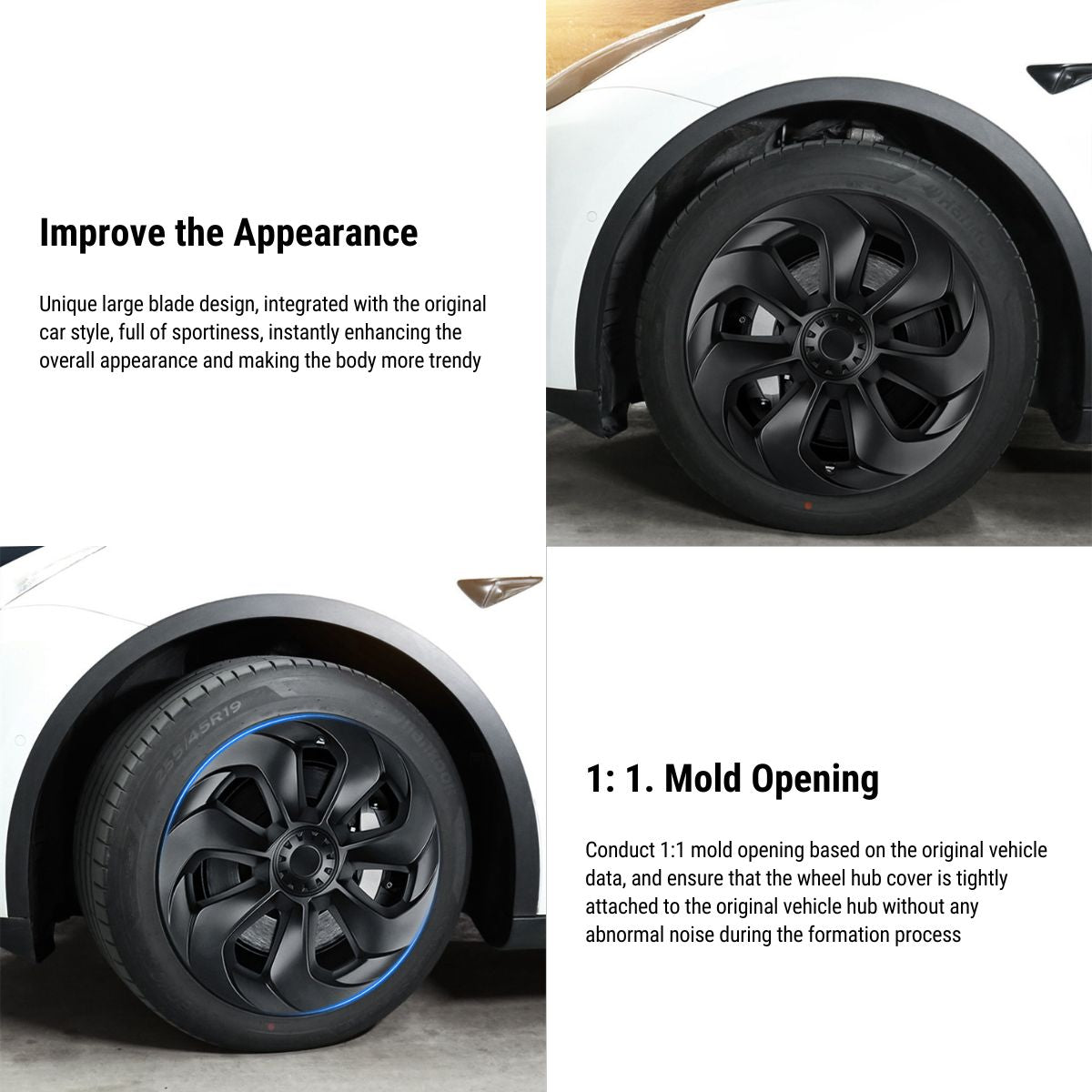 TESERY 19″ Big Blade Wheel Covers For Model Y (4PCS) Tesery Official Store
