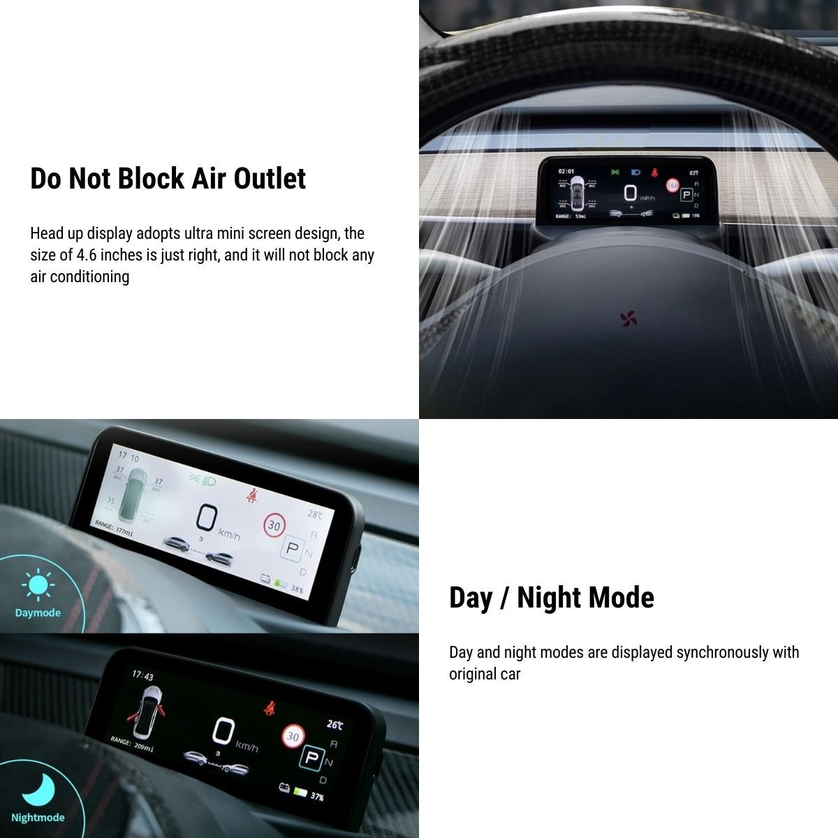 TESERY 4.6'' Mini Display Screen for Tesla Model 3 / Y Tesery Official Store