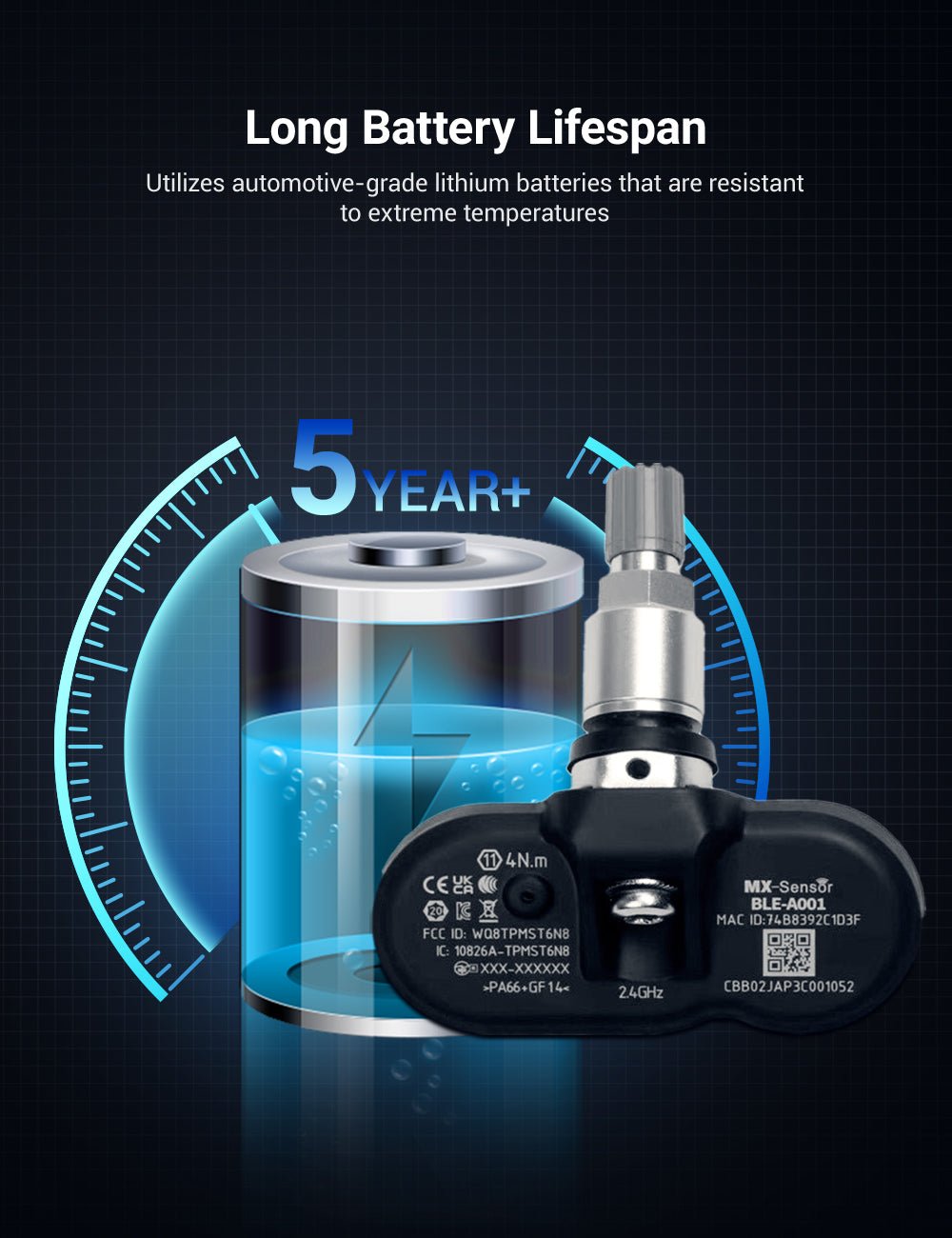 TESERY BLE Bluetooth Tire Pressure Monitoring Sensor(TPMS) for Model 3/Y/S/X Tesery Official Store