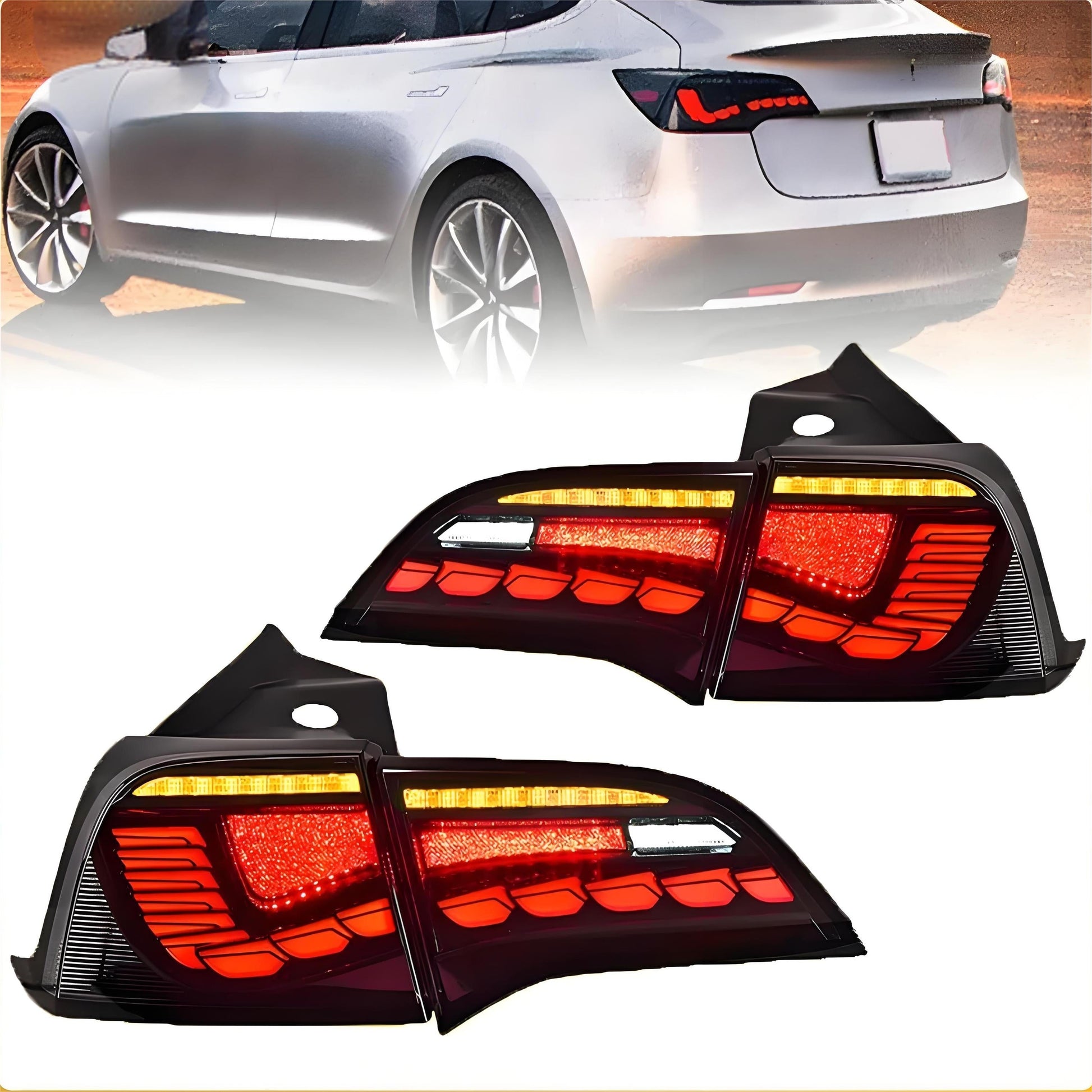 TESERY Dragon Scale Tail Lights for Model 3/Y Tesery Official Store
