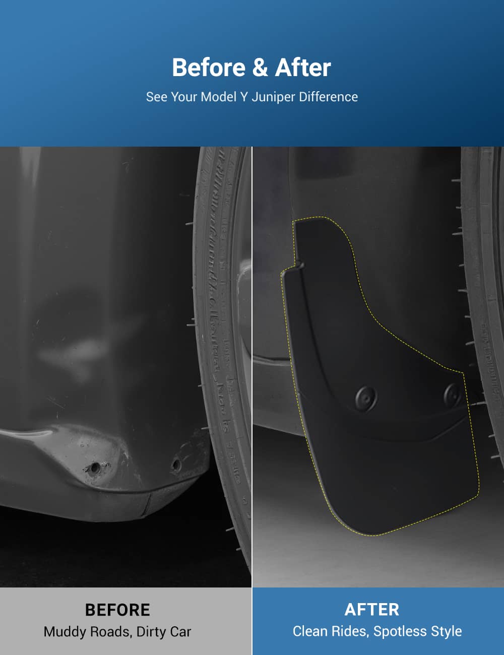 TESERY Hidden Mud Flaps for Model Y Juniper/ Model YL | Invisible Protection Tesery Official Store