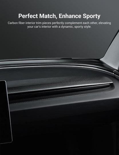 TESERY Real Dry Carbon Fiber Dashboard Cover Overlay for Model 3 Highland / Model Y Juniper Tesery Official Store