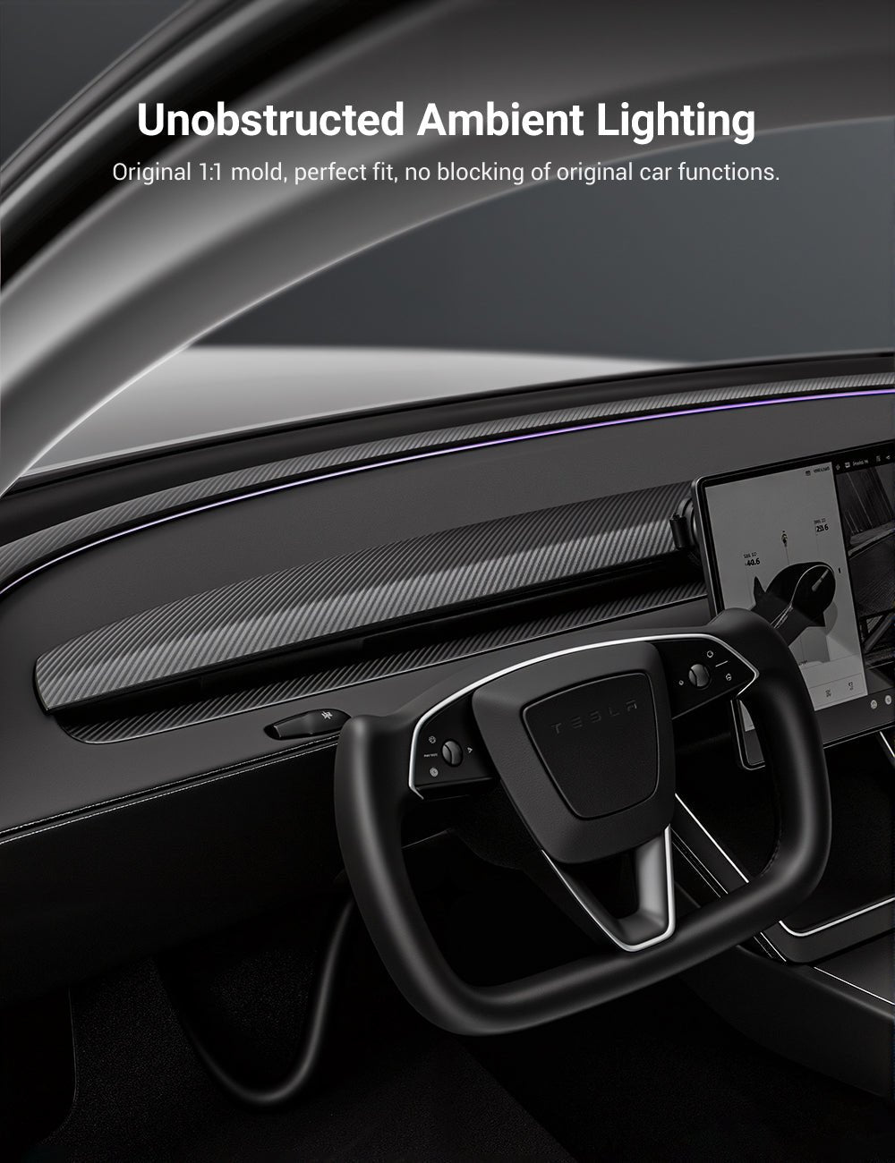 TESERY Real Dry Carbon Fiber Dashboard Cover Overlay for Model 3 Highland / Model Y Juniper Tesery Official Store