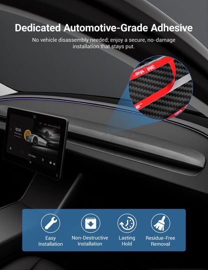 TESERY Real Dry Carbon Fiber Dashboard Cover Overlay for Model 3 Highland / Model Y Juniper Tesery Official Store
