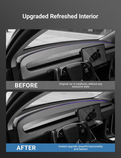 TESERY Real Dry Carbon Fiber Dashboard Cover Overlay for Model 3 Highland / Model Y Juniper Tesery Official Store