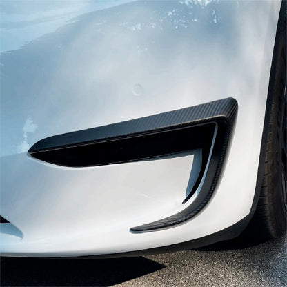 TESERY Tesla Model 3 Fog Light Trim - Carbon Fiber Exterior Mods Tesery Official Store