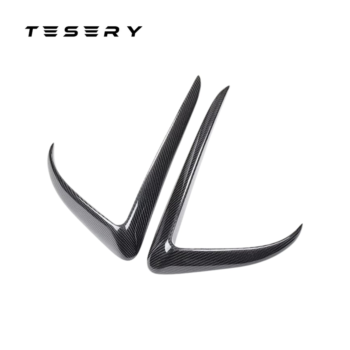 TESERY Tesla Model 3 Fog Light Trim - Carbon Fiber Exterior Mods Tesery Official Store