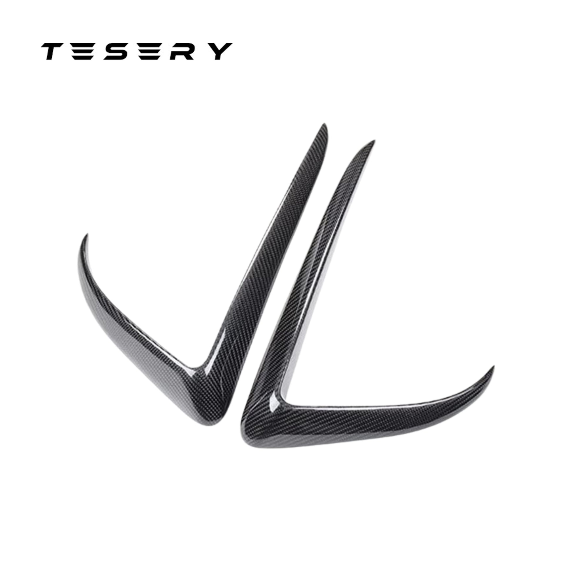 TESERY Tesla Model 3 Fog Light Trim - Carbon Fiber Exterior Mods Tesery Official Store