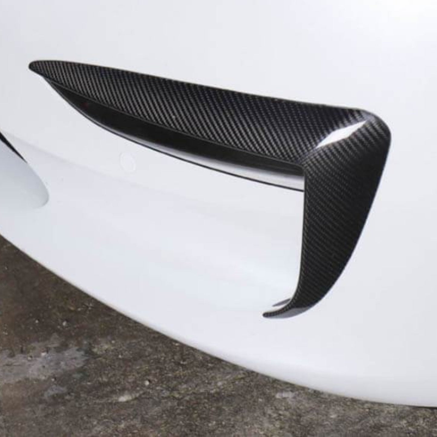 TESERY Tesla Model 3 Fog Light Trim - Carbon Fiber Exterior Mods Tesery Official Store