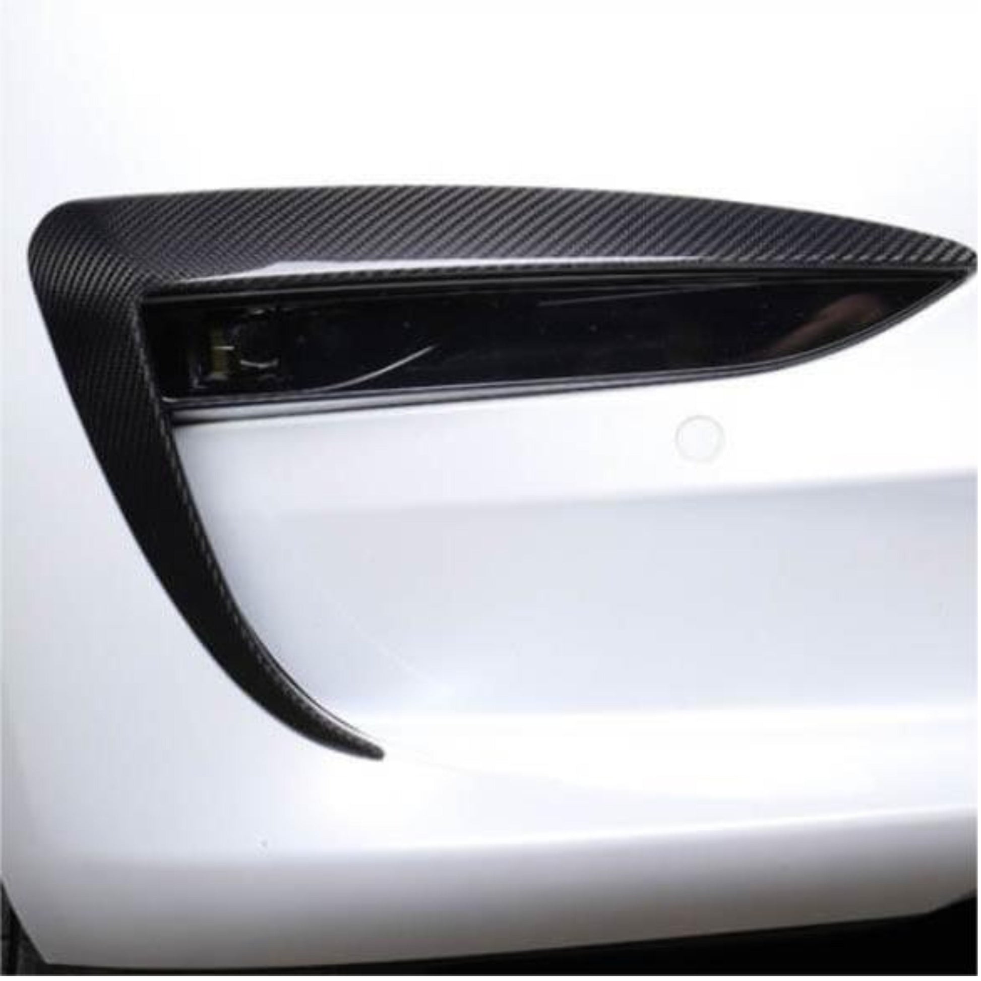 TESERY Tesla Model 3 Fog Light Trim - Carbon Fiber Exterior Mods Tesery Official Store