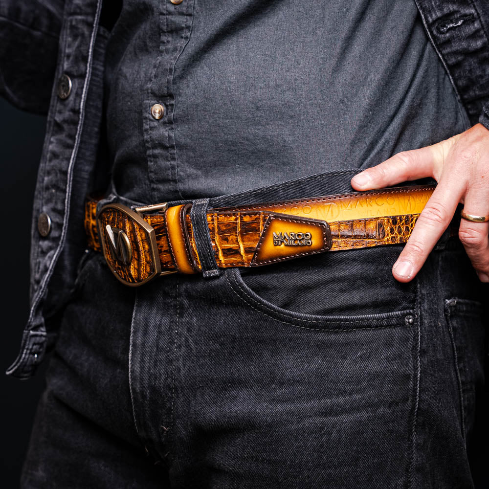 Texas Belt Mustard Brown Marco Di Milano