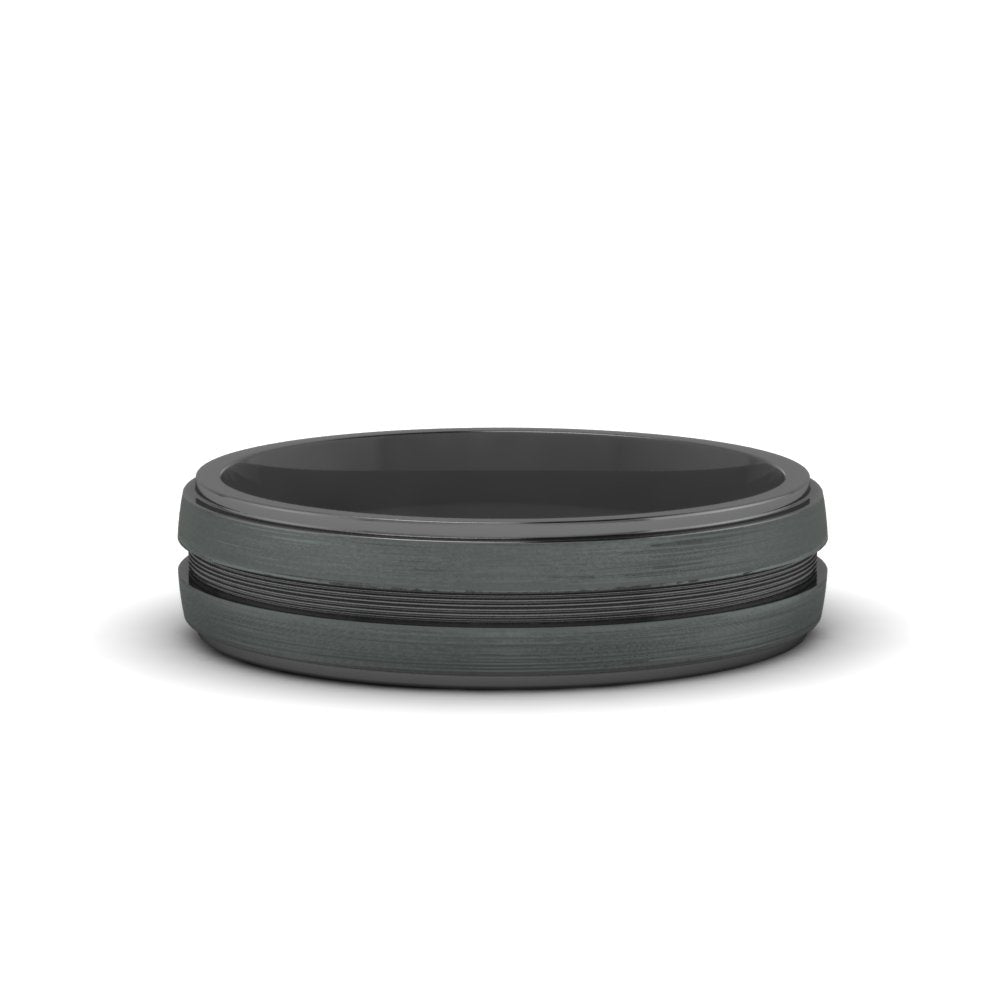 Textured Inlay Wedding Band Fascinating Diamonds