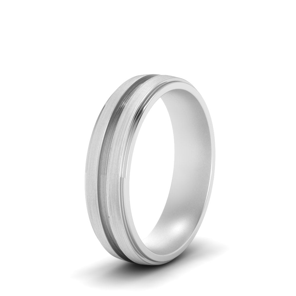Textured Inlay Wedding Band Fascinating Diamonds