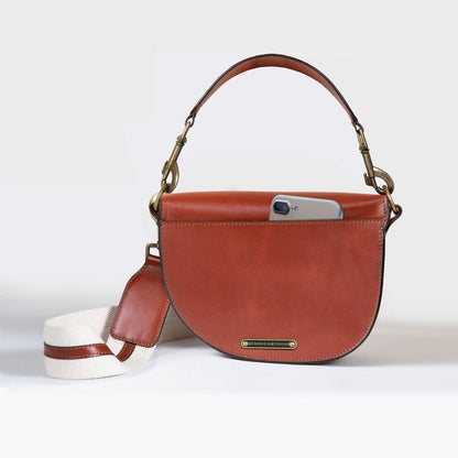 Signature Saddle Bag - Luxury Leather Handbag in Cognac Urban-Equestrian