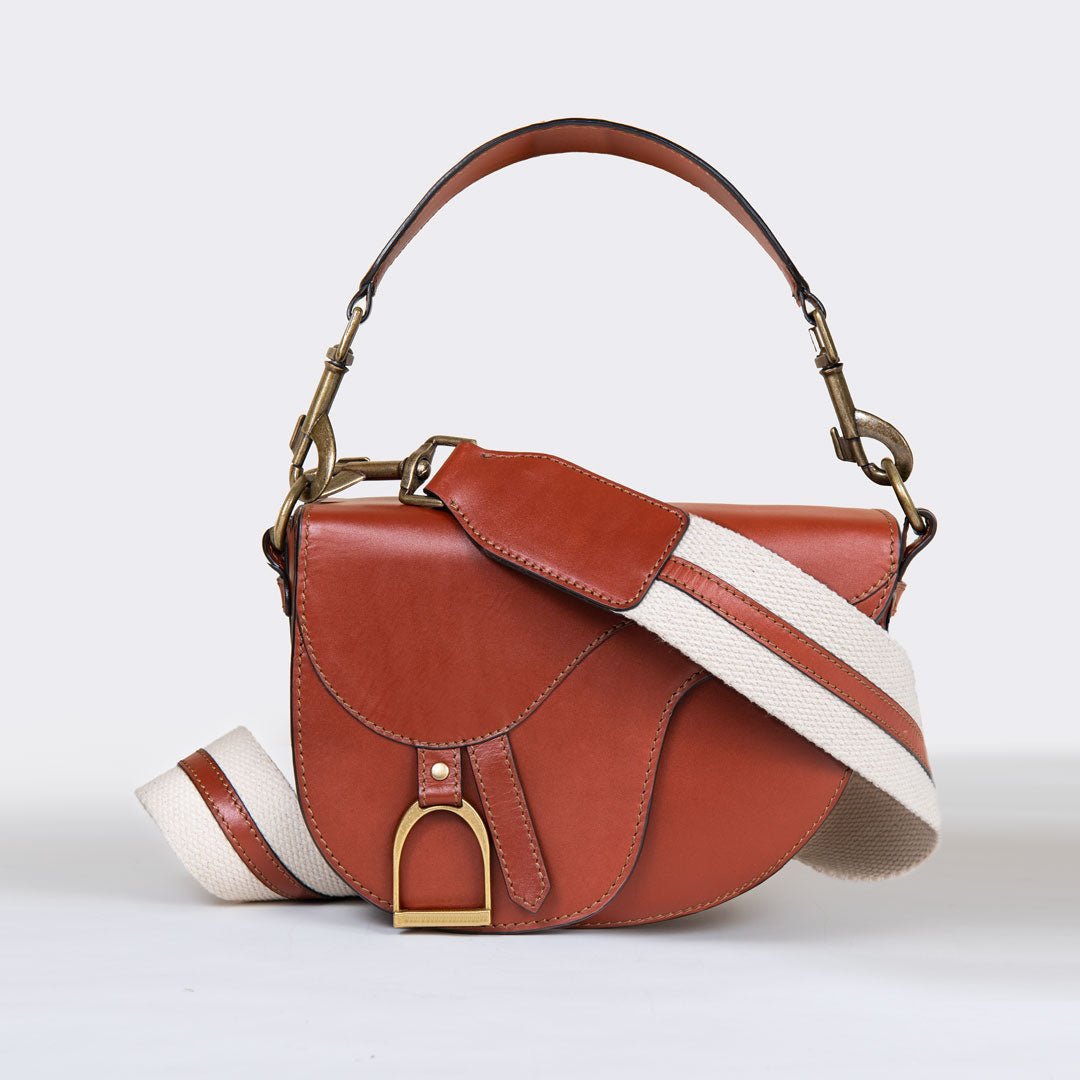 Signature Saddle Bag - Luxury Leather Handbag in Cognac Urban-Equestrian