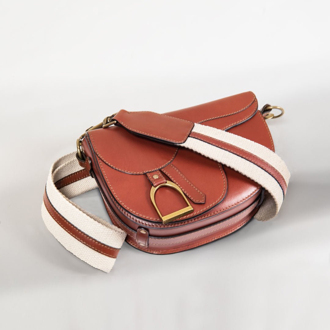 Signature Saddle Bag - Luxury Leather Handbag in Cognac Urban-Equestrian