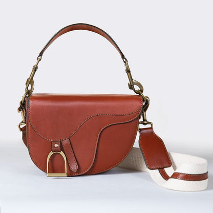 Signature Saddle Bag - Luxury Leather Handbag in Cognac Urban-Equestrian