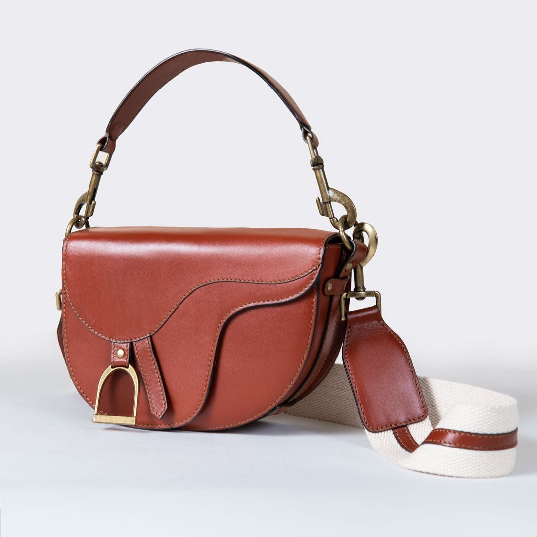 Signature Saddle Bag - Luxury Leather Handbag in Cognac Urban-Equestrian