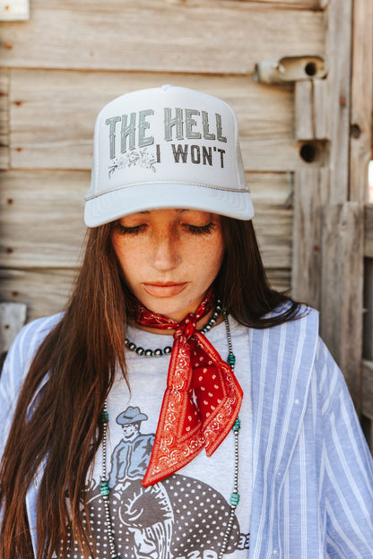 The Hell I Won't Trucker Hat Wild Junkie