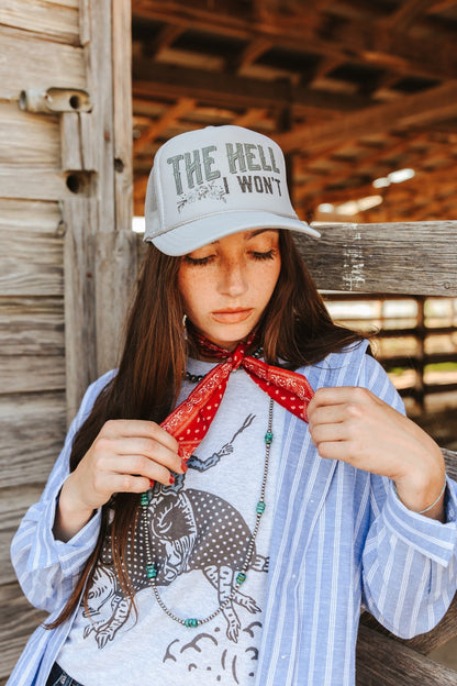 The Hell I Won't Trucker Hat Wild Junkie