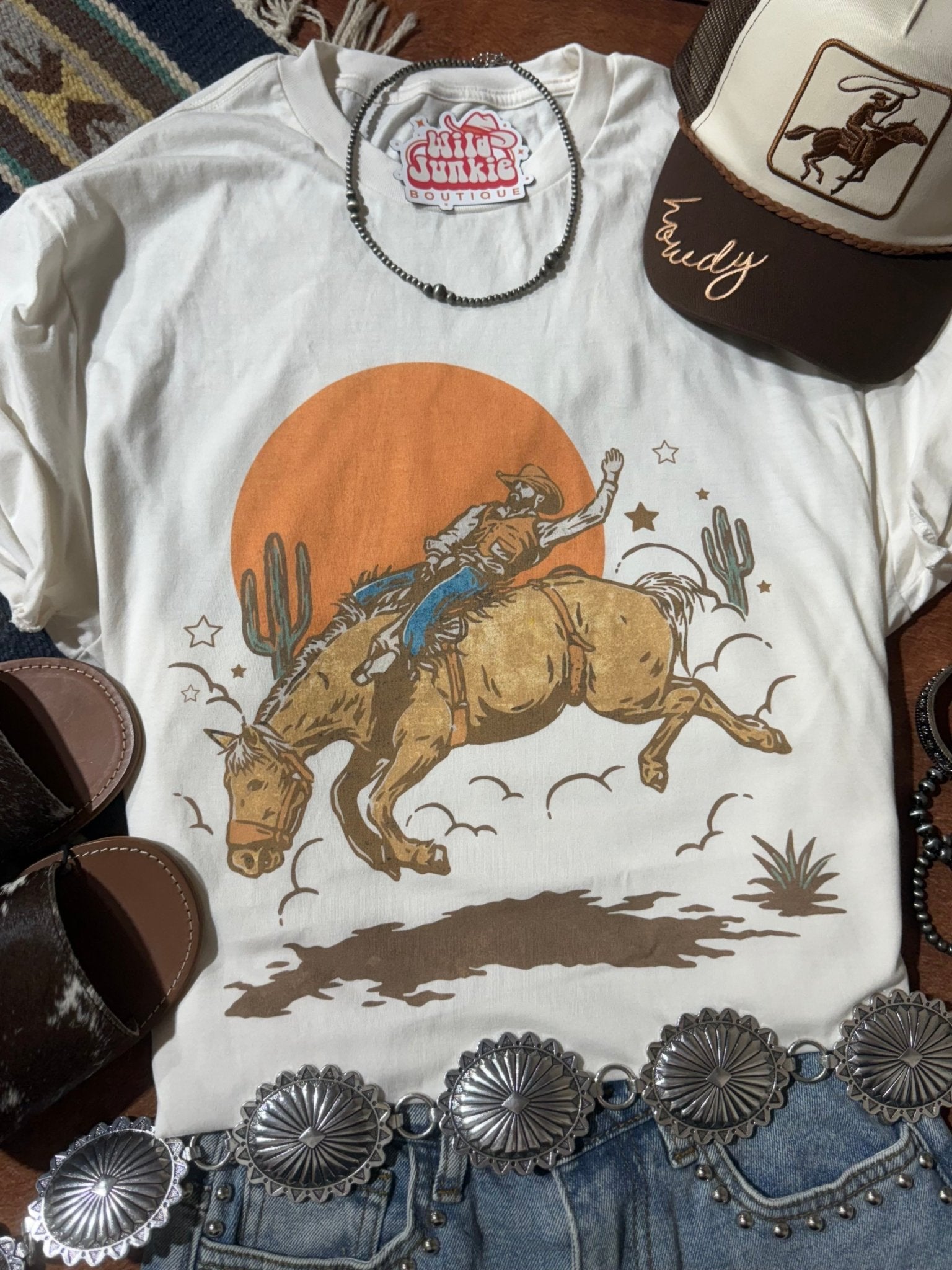 The Sunset Cowboy Rider Graphic Tee Wild Junkie