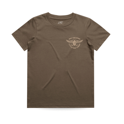 THE WINGED MECHANIC TEE - BROWN LITTLE RAD THINGS