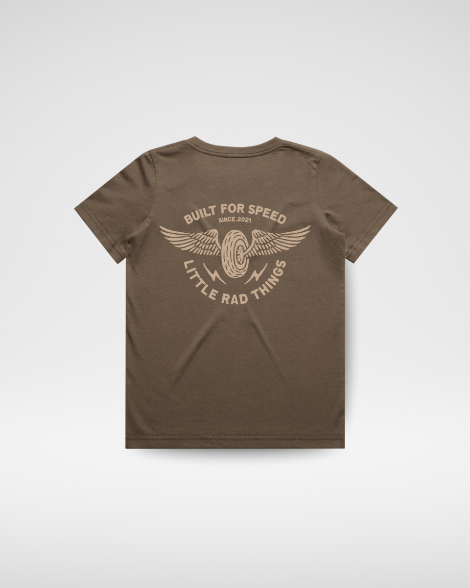 THE WINGED MECHANIC TEE - BROWN LITTLE RAD THINGS