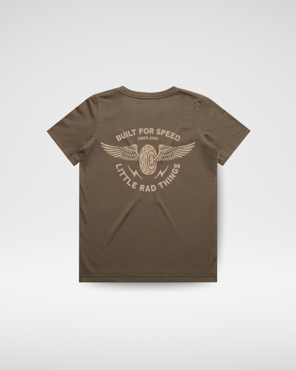 THE WINGED MECHANIC TEE - BROWN LITTLE RAD THINGS