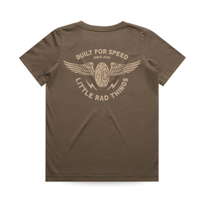 THE WINGED MECHANIC TEE - BROWN LITTLE RAD THINGS
