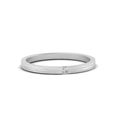 Thin Princess Cut Mens Band Ring Fascinating Diamonds