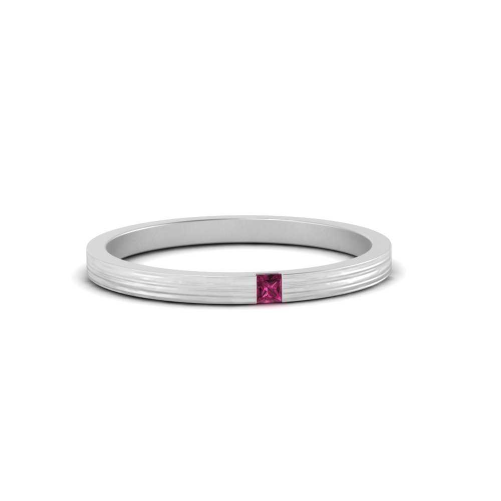 Thin Princess Cut Mens Band Ring Fascinating Diamonds