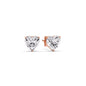 Heart Shaped 3 Prong Basket Stud Earring Fascinating Diamonds