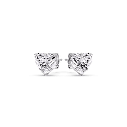 Heart Shaped 3 Prong Basket Stud Earring Fascinating Diamonds