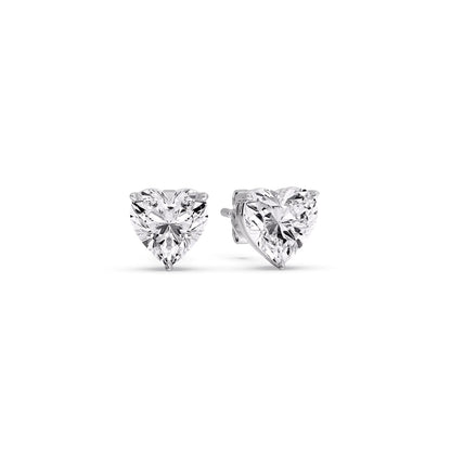 Heart Shaped 3 Prong Basket Stud Earring Fascinating Diamonds