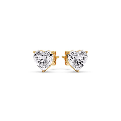Heart Shaped 3 Prong Basket Stud Earring Fascinating Diamonds