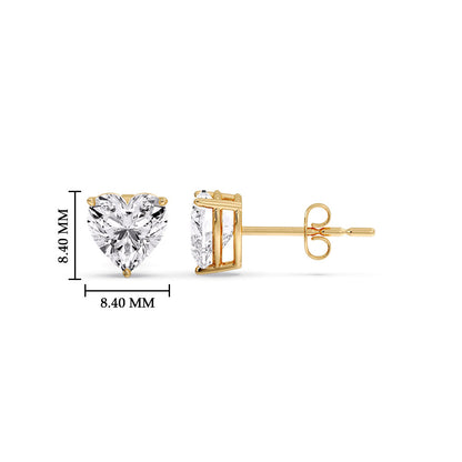 Heart Shaped 3 Prong Basket Stud Earring Fascinating Diamonds