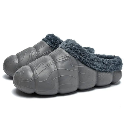 Fleece-lined Contrast Color Cotton Slippers for Home