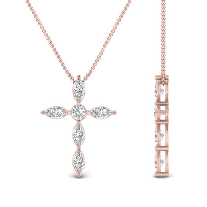 1 Ct. Marquise Diamond Cross Pendant Fascinating Diamonds