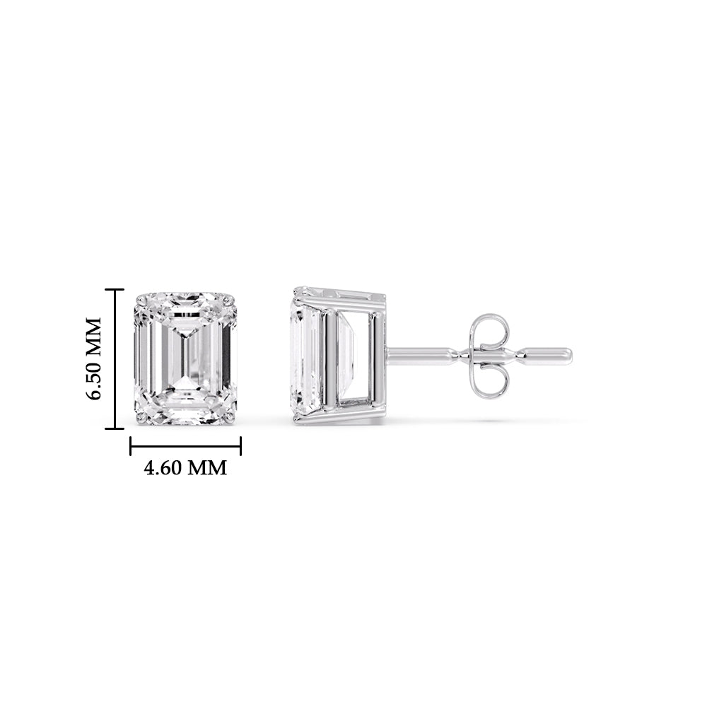 Emerald Cut Diamond Stud Earrings Fascinating Diamonds