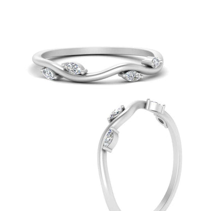 Vine Marquise Simple Wedding Band Fascinating Diamonds