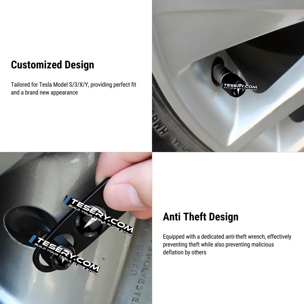 Tire Valve Caps for Tesla Model 3/Y/S/X Tesery Official Store