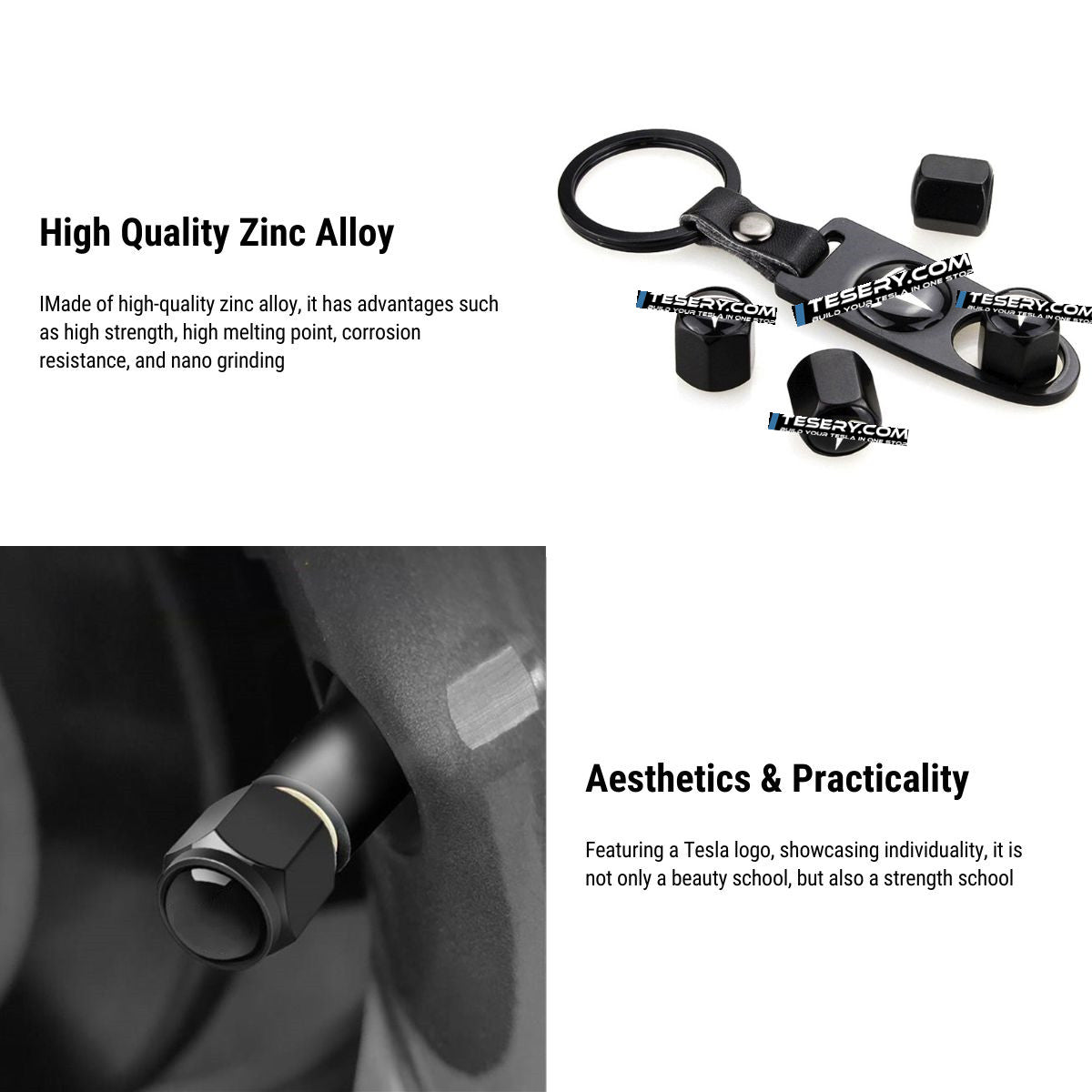 Tire Valve Caps for Tesla Model 3/Y/S/X Tesery Official Store